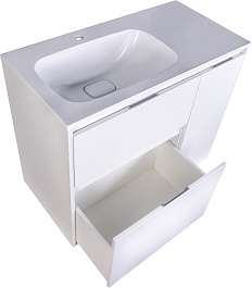 Style Line Тумба под раковину Барселона 90 L белая с б/к Люкс Plus – фотография-13